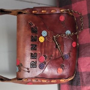 Leather Hand Tooled Leather purse